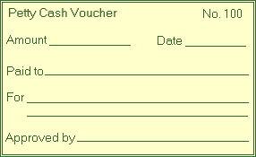 Petty cash voucher
